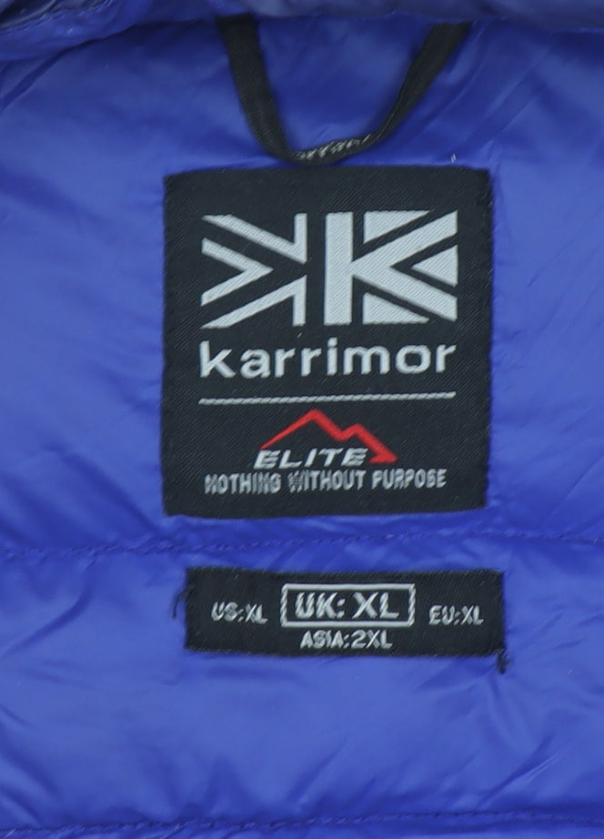 Karrimor Men's Blue Hooded Puffer Jacket XL Lightweight Outdoor