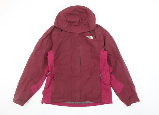 The North Face Women Red Waterproof Hooded Rain Jacket M