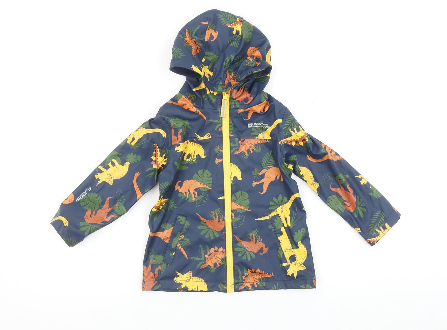 Mountain Warehouse Boys Blue Dinosaur Waterproof Rain Coat Jacket 3-4 Years