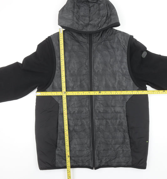 Hugo Boss Men's Black Softshell Hooded Jacket Size M Full Zip