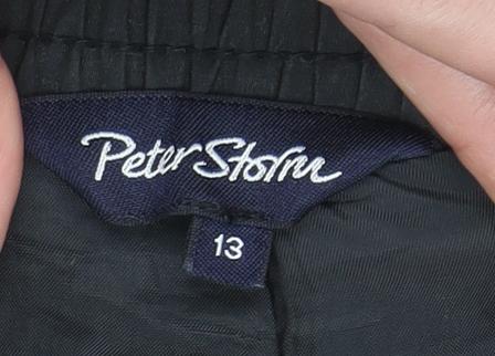 Peter Storm Boys Black 13 Years Waterproof Cargo Outdoor Trousers