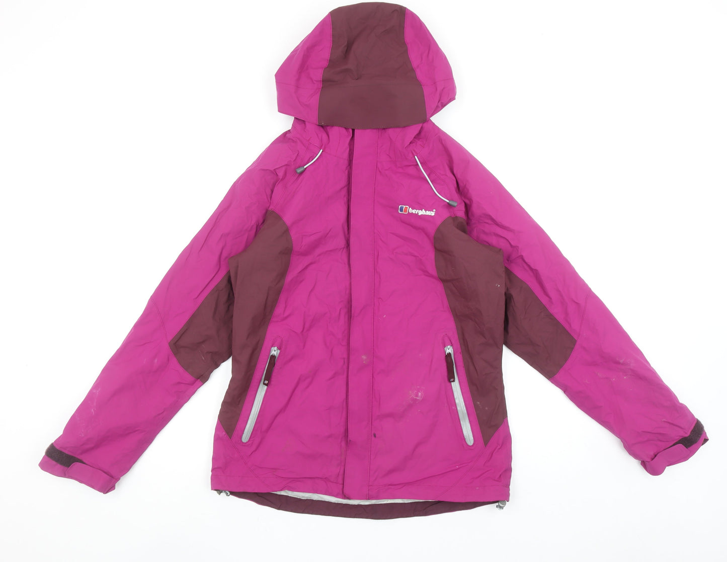 Berghaus Womens Pink Waterproof Hooded Rain Jacket Size 8