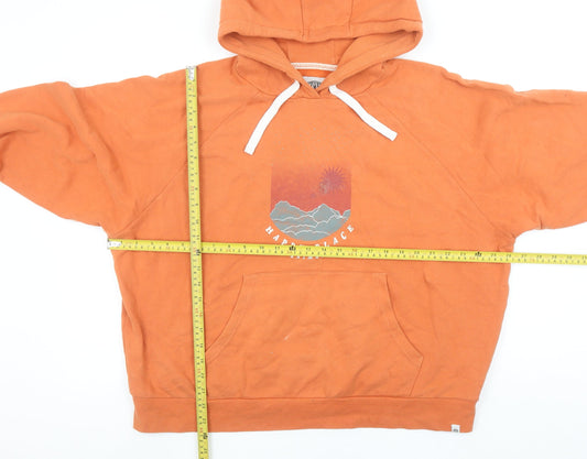Animal Womens Orange Organic Cotton Pullover Hoodie UK 12