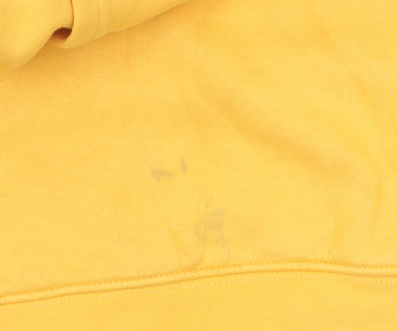 Champion Mens Yellow Pullover Hoodie Medium Logo Graphic Cotton Blend