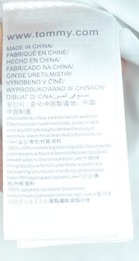 Tommy Jeans Men's White L Anorak Hooded 1/4 Zip Jacket