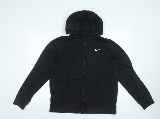 Nike Men's Black Full Zip Hoodie Size L Fleece Sweatshirt
