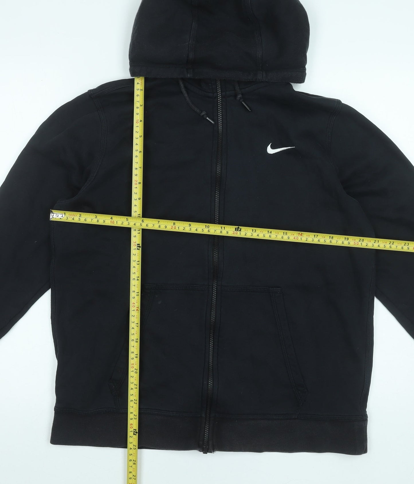 Nike Men's Black Full Zip Hoodie Size L Fleece Sweatshirt