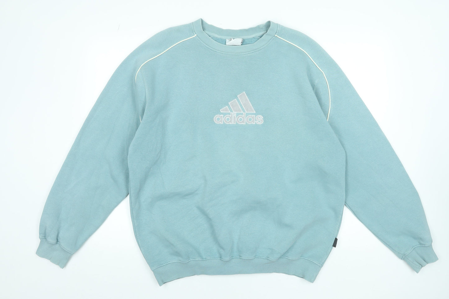 Adidas Women’s Blue Crew Neck Sweatshirt Size 12 Cotton Blend Casual