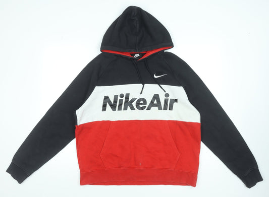 Nike Air Men’s Black White Red Pullover Hoodie Size M