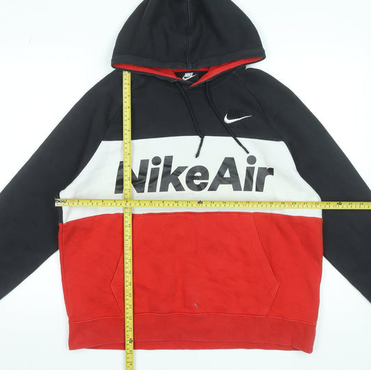 Nike Air Men’s Black White Red Pullover Hoodie Size M