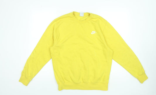 Nike Men's Yellow Crew Neck Pullover Sweatshirt S Regular Fit