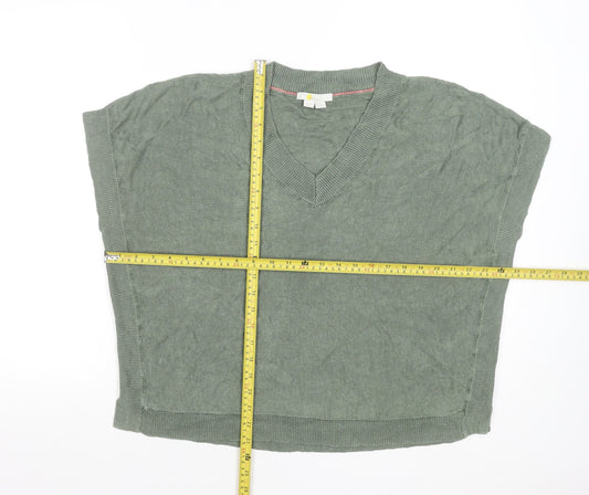 Boden Women Green Linen V-Neck Sleeveless Blouse UK 20