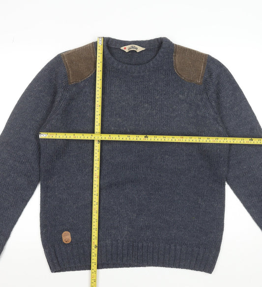 Tokyo Laundry Men's Blue Wool Blend Crew Neck Jumper L