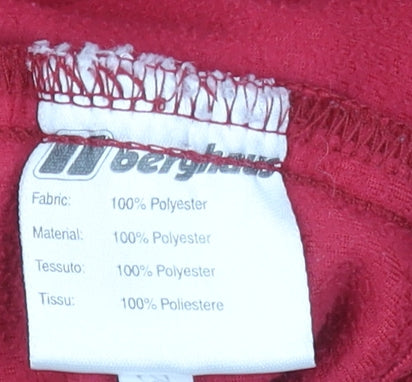 Berghaus Women Red Fleece Pullover Sweatshirt L 1/2 Zip Lightweight Outdoor