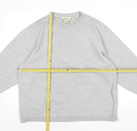 Eddie Bauer Unisex Grey Pullover Sweatshirt L Regular Cotton Blend