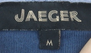 Jaeger Men's Blue Long Sleeve Henley Cotton T-Shirt Size M