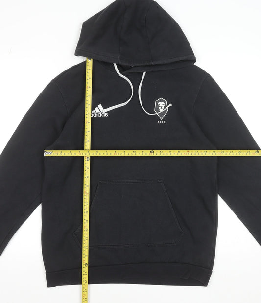 Adidas Men's Black Hoodie SCFC Logo Pullover Size M Cotton Blend