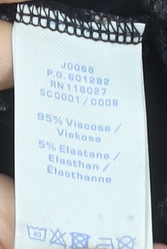 Boden Women’s Black Floral Jersey Cowl Neck Long Sleeve Blouse UK 12