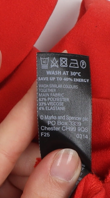 Marks and Spencer Women Red Blazer Jacket Size 14 Classic Style
