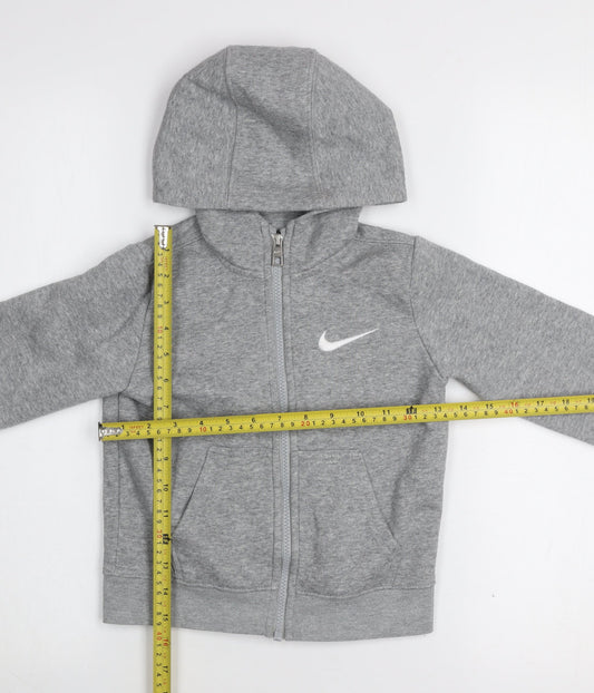 Nike Boys Grey Full Zip Fleece Hoodie 6-7 Years