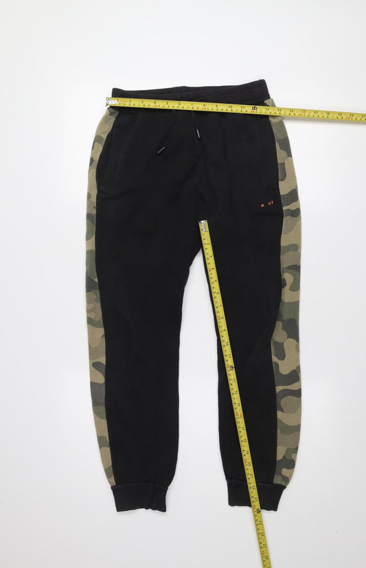 Bench Boys Black Camouflage Jogger Trousers 13-14 Years Regular Fit