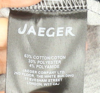 Jaeger Men's Navy & Grey Long Sleeve Crew Neck Cotton Blend T-Shirt Size L