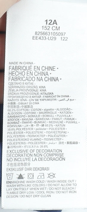 Levi's Boys Blue Logo Graphic Short Sleeve Cotton T-Shirt 12 Years