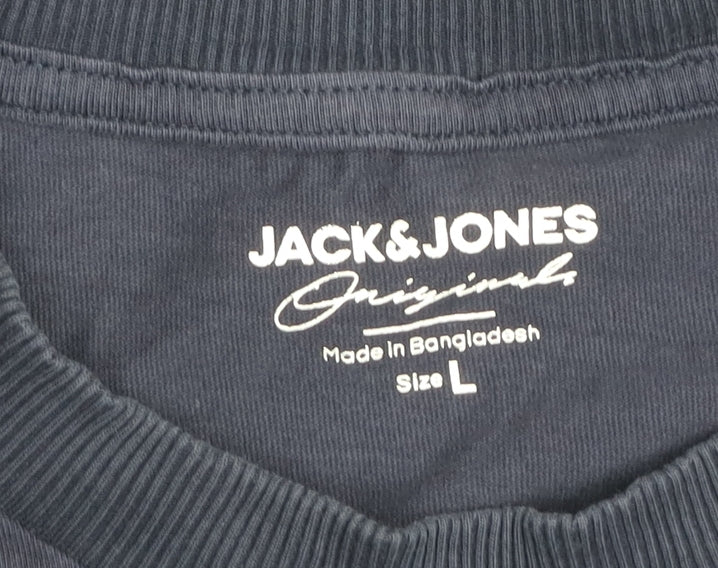 Jack & Jones Men's Blue Pesaro Graphic Print T-Shirt Size L