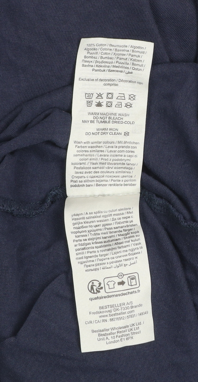 Jack & Jones Men's Blue Pesaro Graphic Print T-Shirt Size L