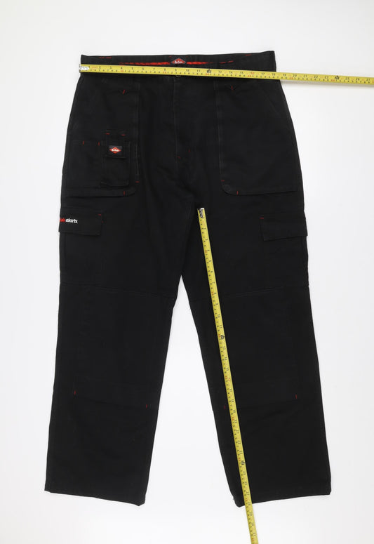Lee Cooper Men's Black 38R Cargo Workwear Trousers