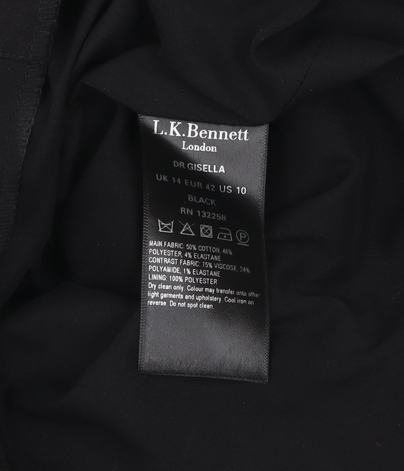 L.K. Bennett Womens Black Sheath Dress Size 14 Workwear