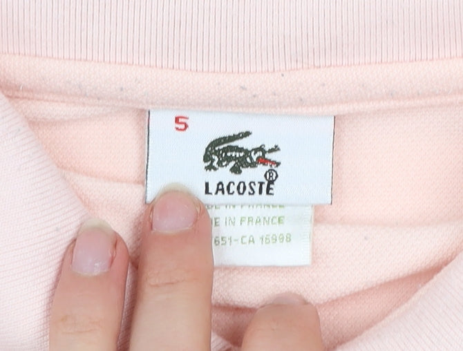 Lacoste Men's Pink Long Sleeve Cotton Polo Shirt Size L Classic Fit