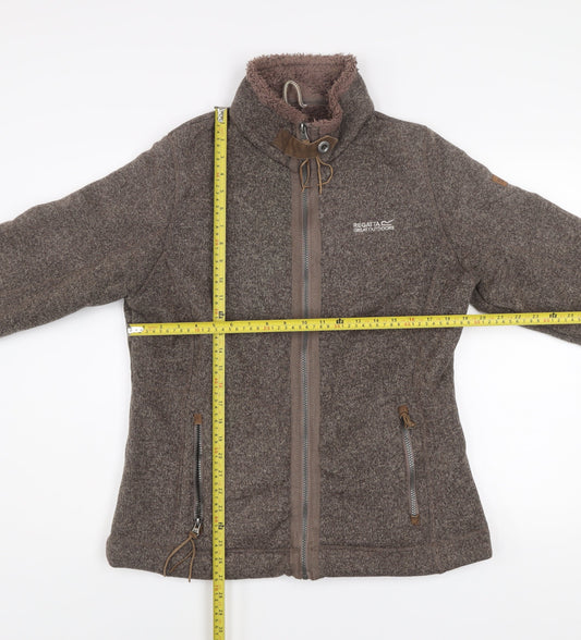 Regatta Women Brown Fleece Jacket UK 16 Outdoor Full Zip Lined
