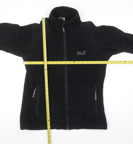 Jack Wolfskin Womens Black Fleece Full Zip Outdoor Jacket Size 12