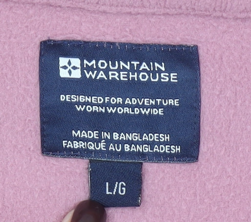 Mountain Warehouse Womens Pink 1/2 Zip Fleece Pullover Sweatshirt L