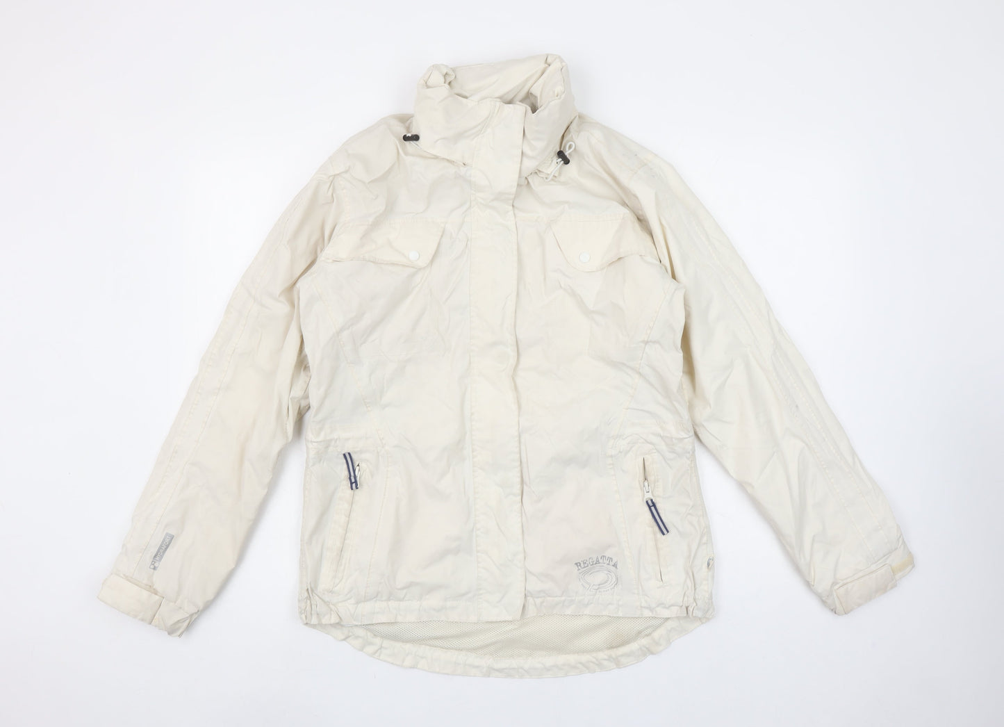 Regatta Women's Ivory Waterproof Rain Jacket Size 14 Lined Hooded Coat