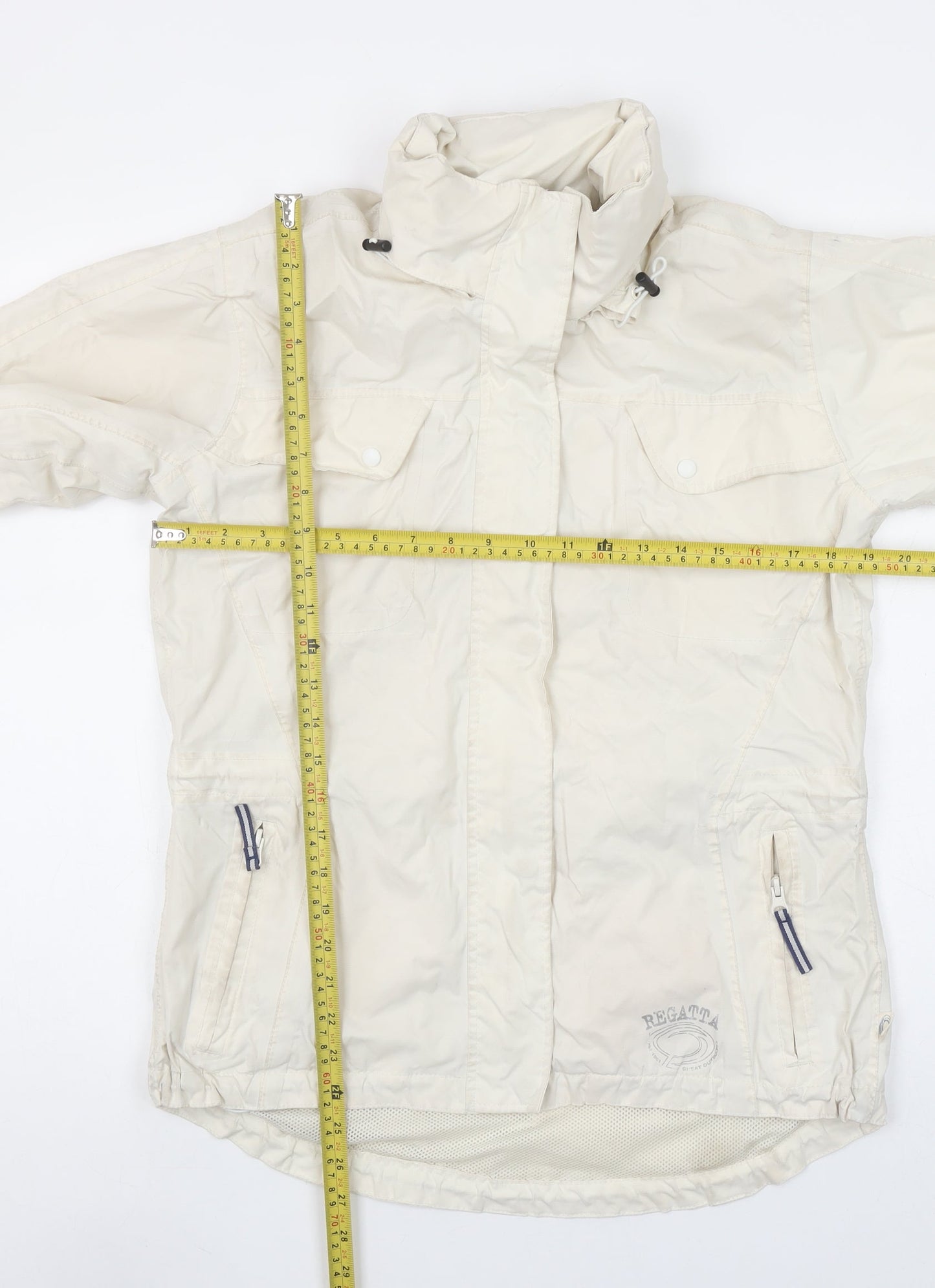 Regatta Women's Ivory Waterproof Rain Jacket Size 14 Lined Hooded Coat