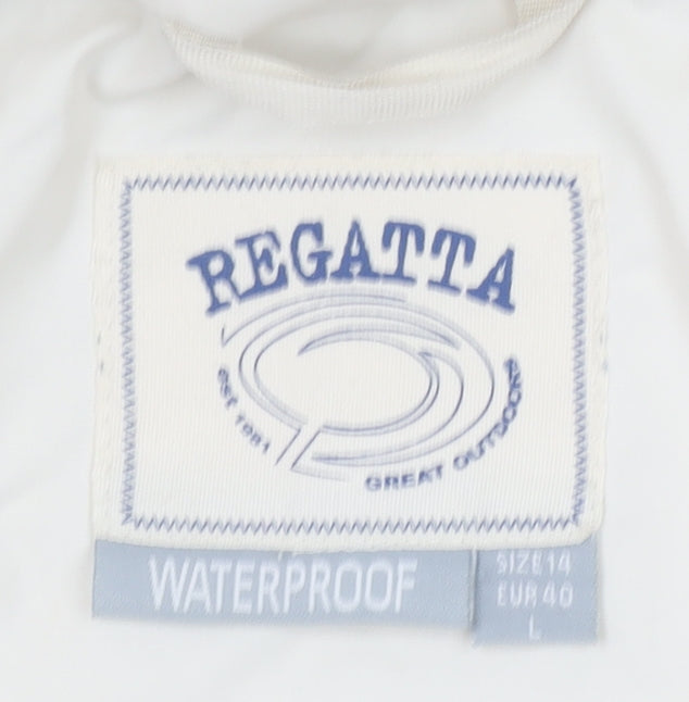 Regatta Women's Ivory Waterproof Rain Jacket Size 14 Lined Hooded Coat