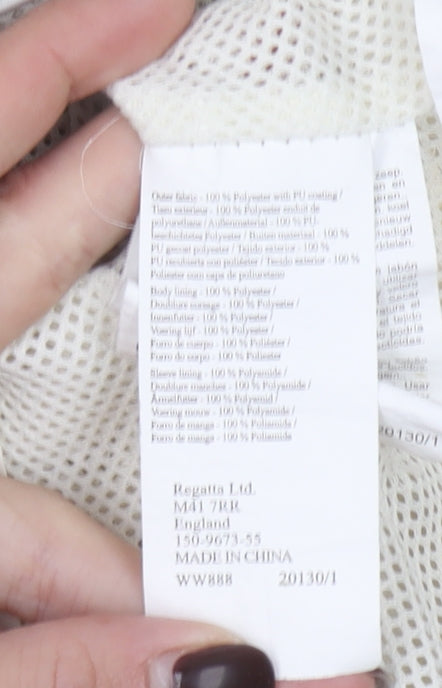 Regatta Women's Ivory Waterproof Rain Jacket Size 14 Lined Hooded Coat