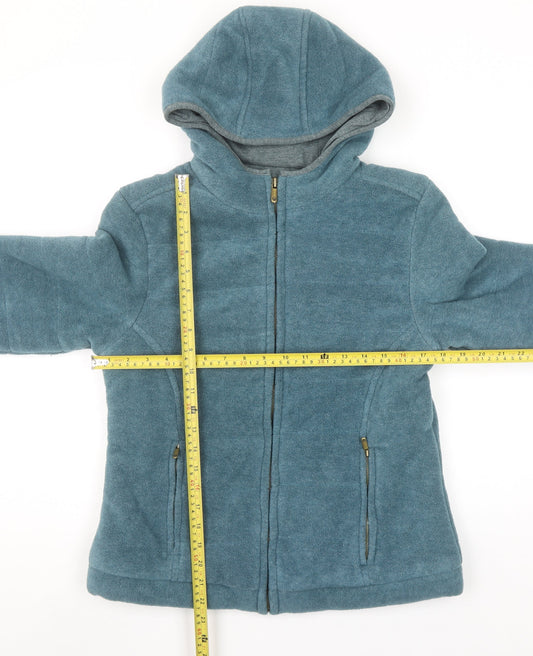 Hawkshead Women Blue Fleece Hooded Mid-Length Jacket Size 12