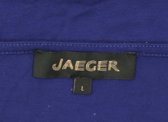 Jaeger Women's Blue 3/4 Sleeve Basic Jersey Top Size L