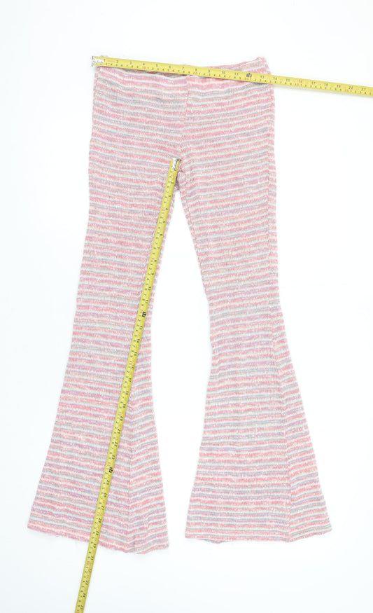 Outfitters Women's Multicoloured Striped Flared Knit Leggings S