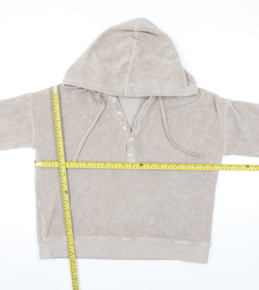 Hush Women’s Beige Cotton Henley Hoodie XS