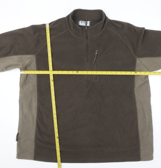 Mountain Warehouse Men's Brown 3XL Fleece 1/4 Zip Pullover Sweatshirt