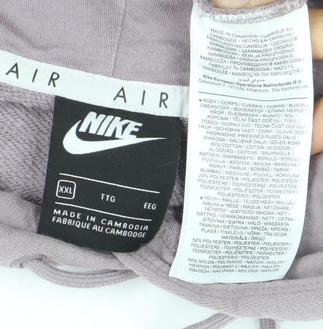 Nike Air Women's Purple Pullover Hoodie Size XL Cotton Blend