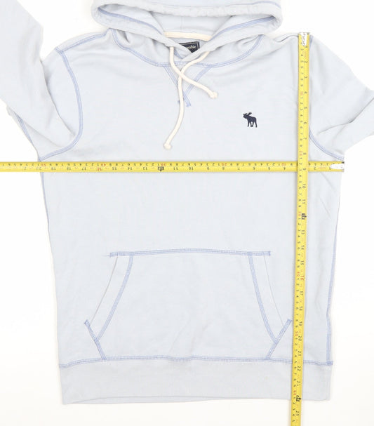 Abercrombie & Fitch Women's Light Blue XS Pullover Hoodie Cotton Blend