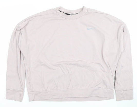 Womens UK L Regular Nike Beige Pullover Sweatshirt
