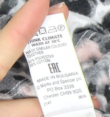 Marks and Spencer Women's Multicoloured Animal Print Long Sleeve T-Shirt Size 18