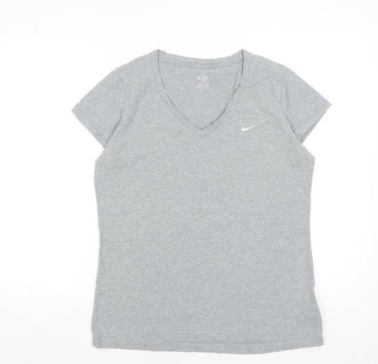 Womens UK Size XL Nike Grey Cotton Blend T-Shirt