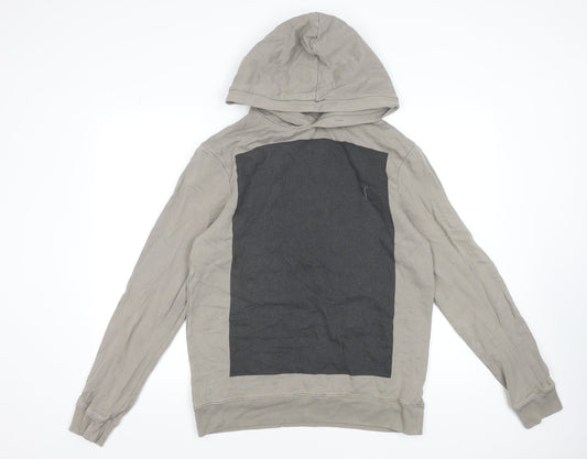 AllSaints Men's Beige Small Pullover Hoodie 100% Cotton